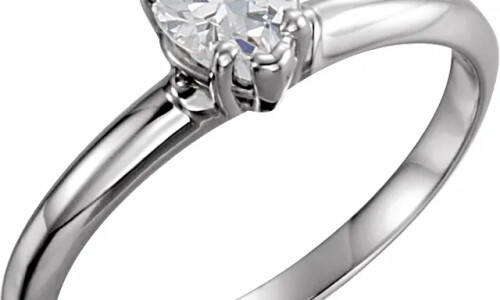 Heart Diamond Solitaire Engagement Ring,14K White Gold (0.58 Ct,F Color,Vvs2 Clarity) GIA Certified