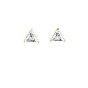 Triangle Diamond Stud Earrings 14K Yellow Gold (0.6 Ct,J Color,Vs1 Clarity)