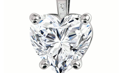 Heart Diamond Solitaire Pendant Necklace 14K White Gold (0.65 Ct,I Color,Vs2 Clarity) GIA Certified
