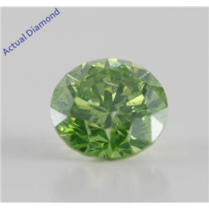 Round Cut Loose Diamond (1.05 Ct, Olive Green(Color Irradiated) ,SI3)  