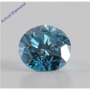 Round Cut Loose Diamond (0.8 Ct, Nice Blue(Color Irradiated) ,SI1(Clarity Enhanced))  