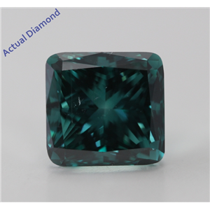 Radiant Cut Loose Diamond (2.61 Ct, Greenish Blue(Color Irradiated), SI1(ClarIty Enhanced))