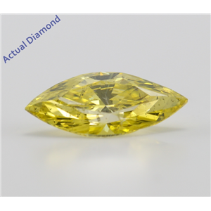 Marquise Cut Loose Diamond (2.55 Ct, Canary Yellow(Color Irradiated), Si2(Clarity Enhanced,Laser Drilled))