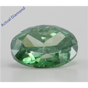 Oval Cut Loose Diamond (4.01 Ct, Forest Green(Color Irradiated) ,SI2(Clarity Enhanced))