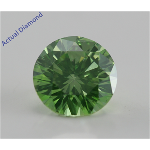 Round Cut Loose Diamond (1.06 Ct, Fancy Intense Olive Green (Color Irradiated), VS2(Clarity Enhanced)) IGL Certified