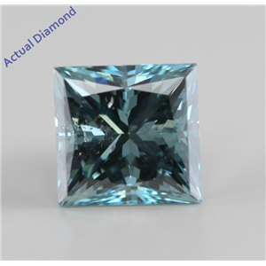 Princess Cut Loose Diamond (2.11 Ct, Fancy Intense Ocean Blue (Irradiated), SI1 (Clarity Enhanced)) IGL Certified