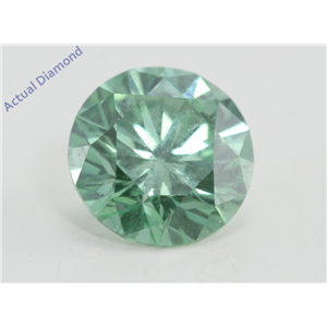 Round Cut Loose Diamond (0.81 Ct, Fancy Intense bluish green(Irradiated) , VVS2( Enhanced) ) IGL