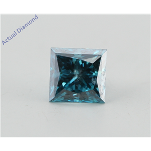 Princess Loose Diamond (0.71 Ct, Fancy Vivid Blue(Irradiated) Color, SI2(Clarity Enhanced) Clarity) IGL