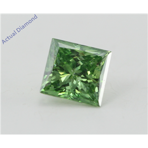 Princess Loose Diamond (0.77 Ct, Olive Green(Irradiated) Color, SI2(Clarity Enhanced) Clarity) IGL Certified