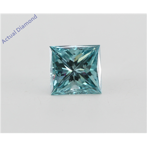 Princess Loose Diamond (0.75 Ct, Fancy Vivid Blue(Irradiated) Color, VS2(Clarity Enhanced) Clarity) IGL