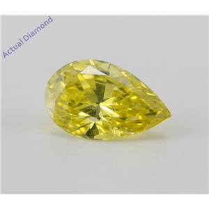 Pear Cut Loose Diamond (1.26 Ct, Canary Yellow(Irradiated) Color, VS2(Clarity Enhanced) Clarity) IGL Certified