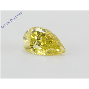 Pear Cut Loose Diamond (0.89 Ct, Canary Yellow(Irradiated) Color, SI1(Clarity Enhanced) Clarity) IGL Certified