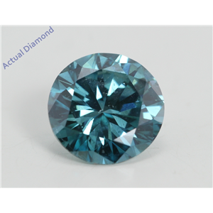 Round Loose Diamond (1.1 Ct, Fancy Intense Blue(Irradiated) Color, Vs2(clarity Enhanced) Clarity) IGL
