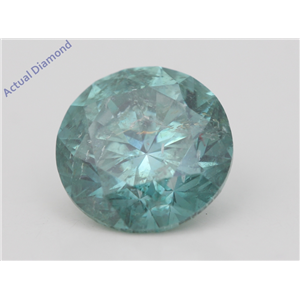 Round Loose Diamond (4.09 Ct Fancy Intense Greenish Blue(Irradiated) SI3(CLARITY ENHANCED) Clarity) IGL