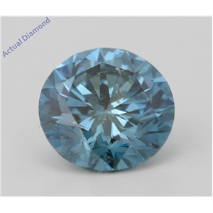 Round Loose Diamond (1.01 Ct,Fancy Intense Blue(Irradiated) Color,VS2(CLARITY ENHANCED) Clarity) IGL