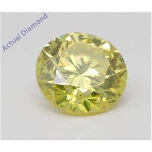 Round Loose Diamond (0.9 Ct,Fancy Intense Yellow(Irradiated) Color,VS1(CLARITY ENHANCED) Clarity) IGL