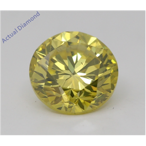 Round Loose Diamond (1 Ct,Fancy Intense Yellow(Irradiated) Color,VS1(CLARITY ENHANCED) Clarity) IGL