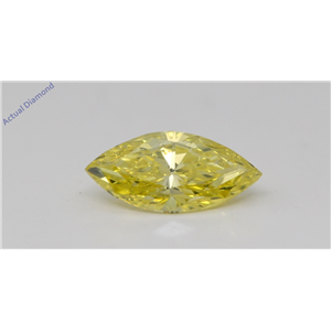 Marquise Cut Loose Diamond (0.72 Ct,Fancy Intense Yellow(Irradiated) Color,SI1 Clarity) IGL Certified