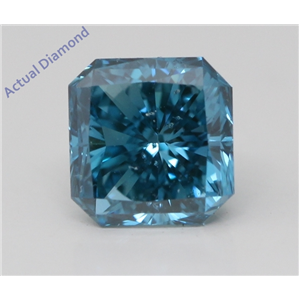 Radiant Cut Loose Diamond (0.9 Ct,Fancy Intense Blue(Irradiated) Color,VS2 Clarity) IGL Certified