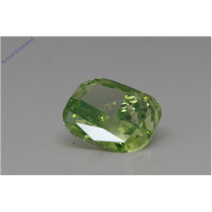 Cushion Cut Loose Diamond (1.01 Ct,Fancy Olive Green(Irradiated) Color,Vs1(Enhanced) Clarity) IGL Certified
