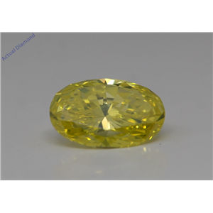 Oval Cut Loose Diamond (1.08 Ct,Fancy Canary Yellow(Irradiated) Color,Vs2(Enhanced) Clarity) IGL Certified