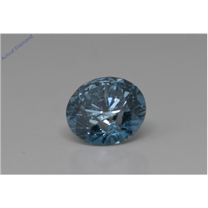 Round Loose Diamond (0.93 Ct Fancy Vivid Blue(Irradiated) Color Vs2(Laser Dirlled Enhanced) Clarity) Igl