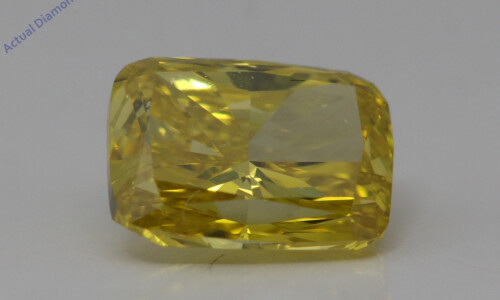 Cushion Natural Mined Loose Diamond (1.9 Ct Fancy Intense Yellow(Irradiated) Vs2(Enhanced) Clarity) Igl