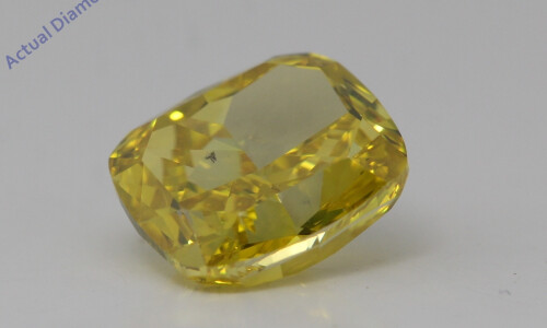 Cushion Natural Mined Loose Diamond (1.96 Ct Intense Yellow(Irradiated) Vs2(Enhanced) Clarity) Igl