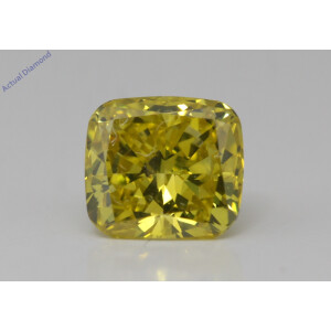 Cushion Natural Mined Loose Diamond (1.56 Ct Yellow(Irradiated) Vs2(Enhanced Drilled) Clarity) Igl