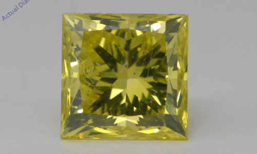 Princess Natural Mined Loose Diamond (2.01 Ct Intense Yellow(Irradiated) Si1(Enhanced) Clarity) Igl