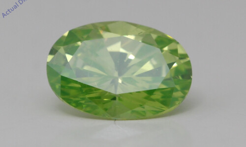 Oval Natural Mined Loose Diamond (1.07 Ct Fancy Intense Green(Irradiated) Vs1(Enhanced) Clarity) Igl