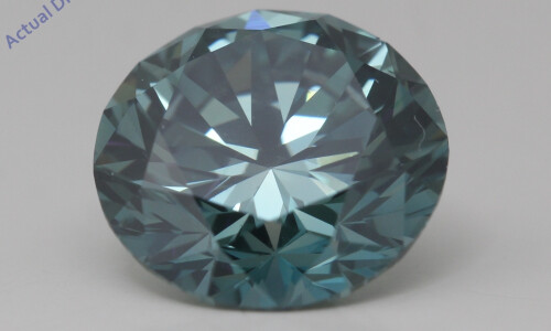 Round Natural Mined Loose Diamond (3.94 Ct Greenish Blue(Irradiated) Vs1(Enhanced) Clarity) Igl