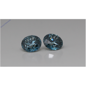 A Pair Of Round Loose Diamonds (1.44 Ct Fancy Vivid Blue(Irradiated) Color Vs2-Vvs2(Enhanced) Clarity) Igl
