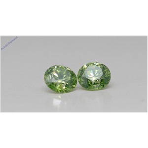 A Pair Of Round Loose Diamonds (1.42 Ct Fancy Olive Green(Irradiated) Color Vs2-Vvs2(Enhanced) Clarity) Igl
