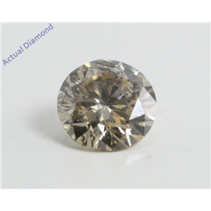 Round Cut Loose Diamond (0.9 Ct, Natural Fancy Champagne Color, SI2 Clarity) IGL Certified