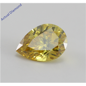 Pear Cut Loose Diamond (0.8 Ct, Vivid Yellow(HPHT Color Treated), VVS2)