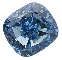 Blue Color Irradiated Loose Cushion Cut Diamond