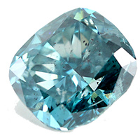 Blue Cushion Cut Loose Diamond 3.04 Ct Color Irradiated SI2 IGL Certified