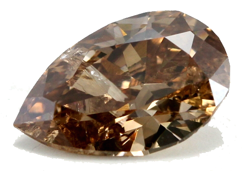 Pear Cut Loose Diamond 1 Ct Natural Brown Diamond I1 Clarity)