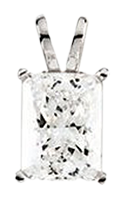 Emerald cut diamond Pendant