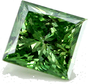 Princess Loose Diamond 0.77 Ct Green Irradiated SI2 Clarity IGL Certified