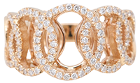 Multi-Stone Rose Gold Circle Diamond Engagement Ring