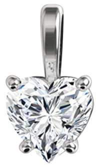 White Gold Heart Solitaire Diamond Pendant